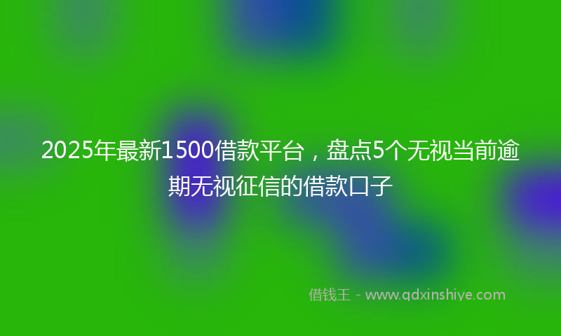 2025年最新1500借款平台，盘点5个无视当前逾期无视征信的借款口子
