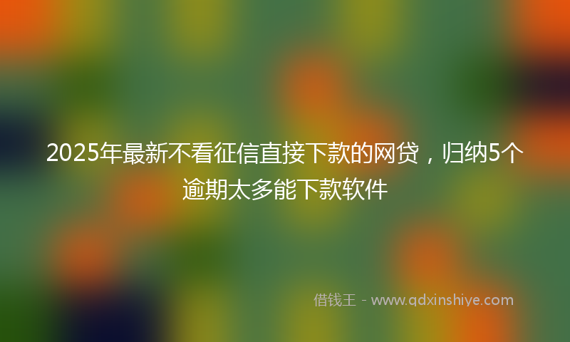 2025年最新不看征信直接下款的网贷，归纳5个逾期太多能下款软件