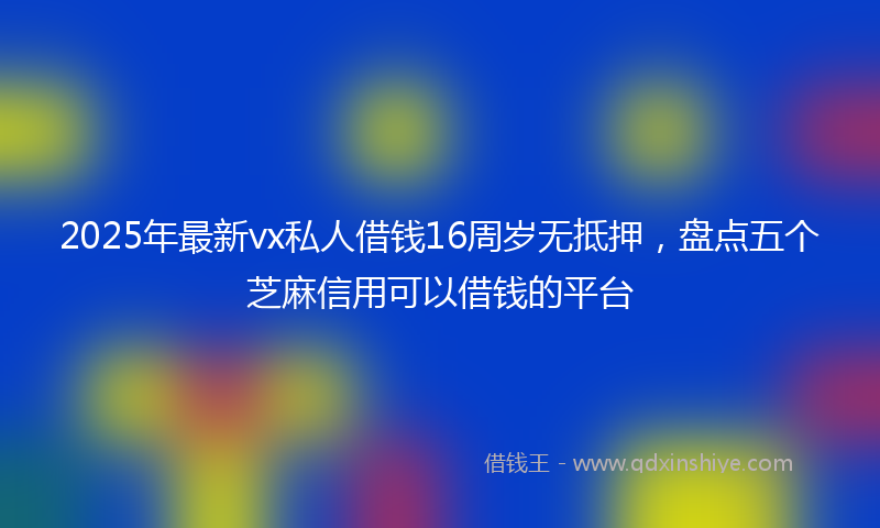 2025年最新vx私人借钱16周岁无抵押，盘点五个芝麻信用可以借钱的平台
