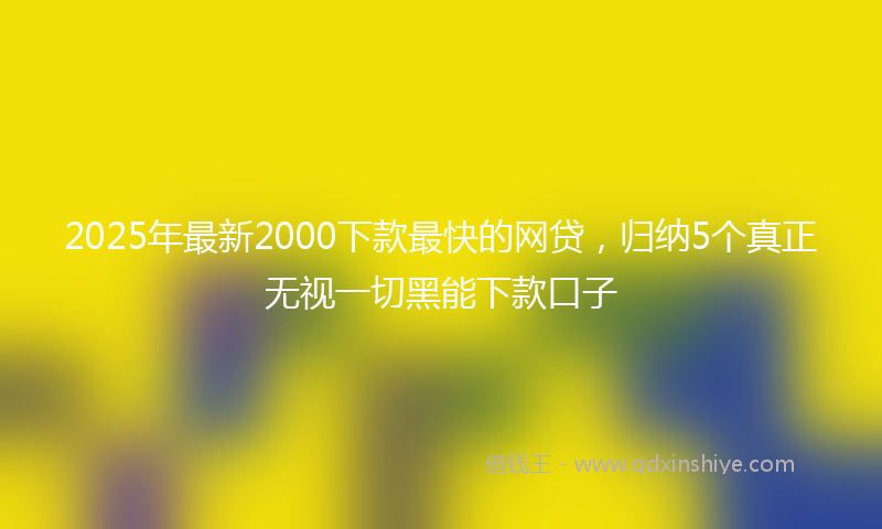 2025年最新2000下款最快的网贷，归纳5个真正无视一切黑能下款口子