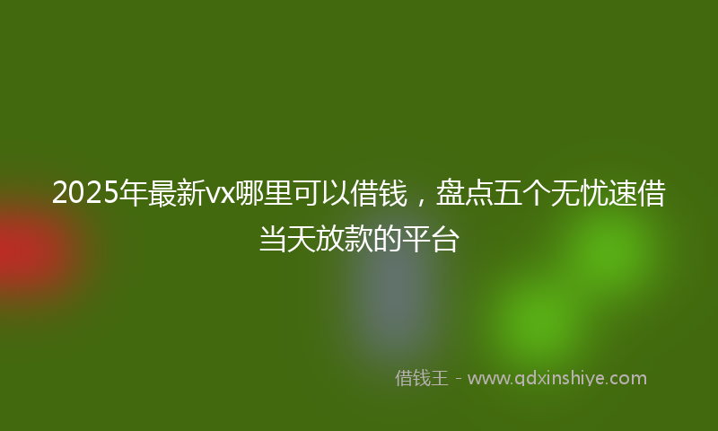 2025年最新vx哪里可以借钱，盘点五个无忧速借当天放款的平台