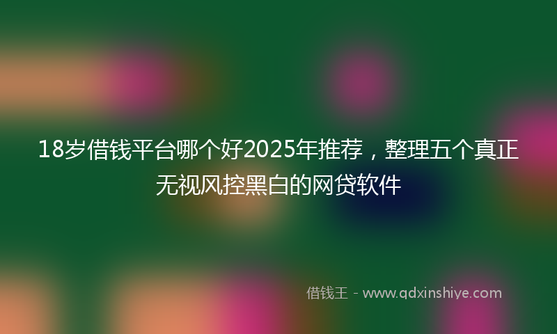 18岁借钱平台哪个好2025年推荐，整理五个真正无视风控黑白的网贷软件