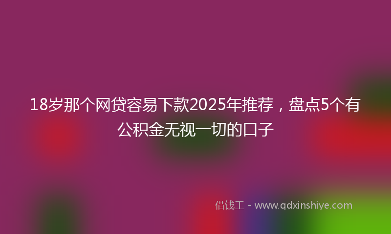 18岁那个网贷容易下款2025年推荐，盘点5个有公积金无视一切的口子