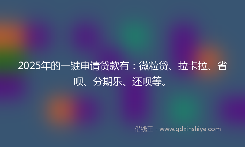 2025年的一键申请贷款有：微粒贷、拉卡拉、省呗、分期乐、还呗等。
