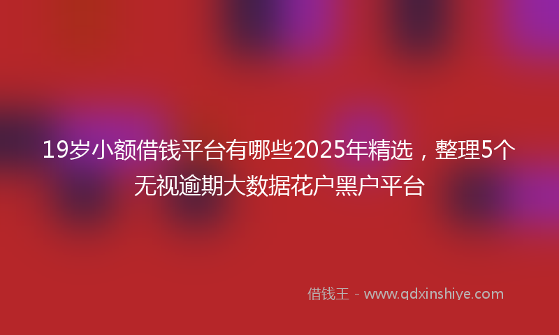 19岁小额借钱平台有哪些2025年精选，整理5个无视逾期大数据花户黑户平台