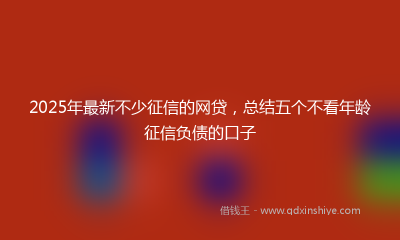 2025年最新不少征信的网贷，总结五个不看年龄征信负债的口子