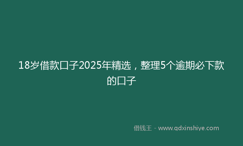 18岁借款口子2025年精选，整理5个逾期必下款的口子