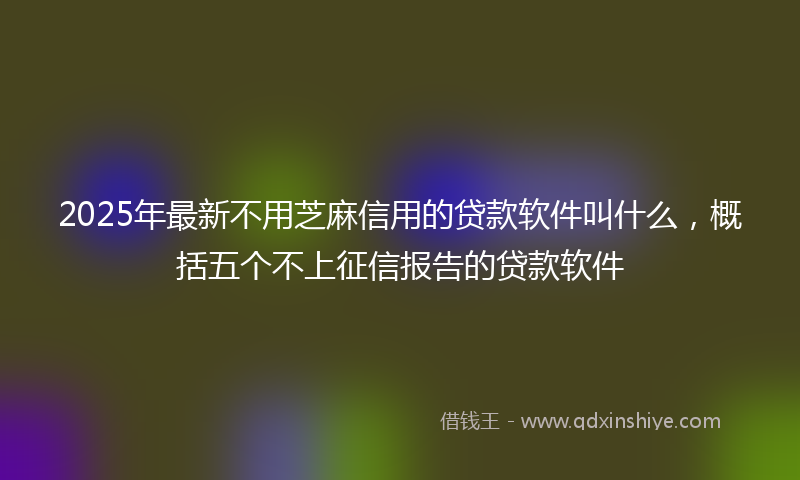 2025年最新不用芝麻信用的贷款软件叫什么，概括五个不上征信报告的贷款软件
