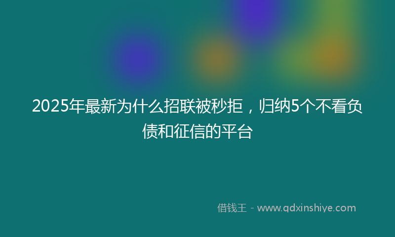 2025年最新为什么招联被秒拒，归纳5个不看负债和征信的平台