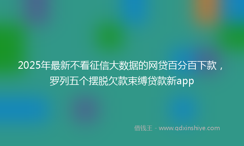 2025年最新不看征信大数据的网贷百分百下款，罗列五个摆脱欠款束缚贷款新app