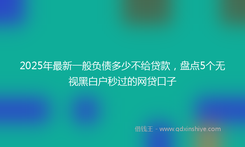 2025年最新一般负债多少不给贷款，盘点5个无视黑白户秒过的网贷口子
