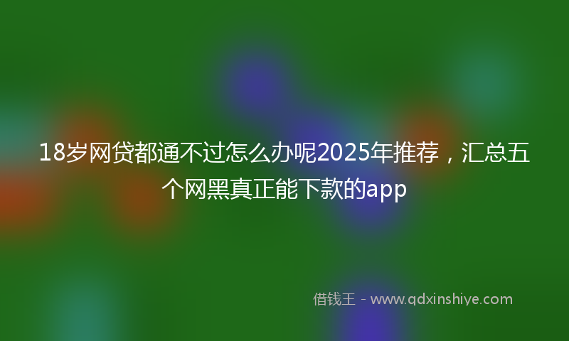 18岁网贷都通不过怎么办呢2025年推荐，汇总五个网黑真正能下款的app