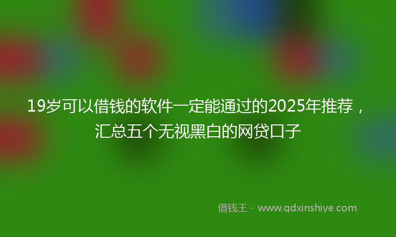 19岁可以借钱的软件一定能通过的2025年推荐，汇总五个无视黑白的网贷口子
