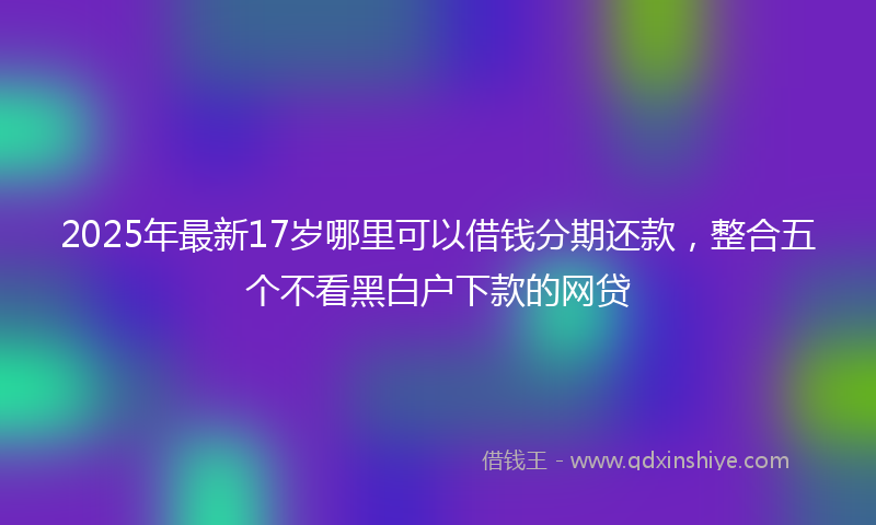 2025年最新17岁哪里可以借钱分期还款，整合五个不看黑白户下款的网贷