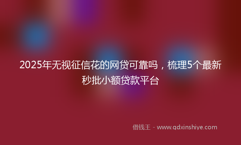 2025年无视征信花的网贷可靠吗，梳理5个最新秒批小额贷款平台