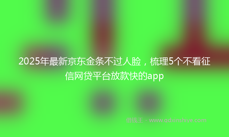 2025年最新京东金条不过人脸，梳理5个不看征信网贷平台放款快的app
