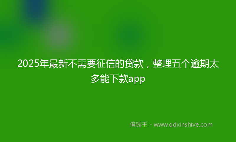 2025年最新不需要征信的贷款，整理五个逾期太多能下款app