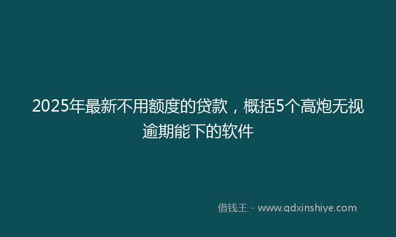 2025年最新不用额度的贷款，概括5个高炮无视逾期能下的软件