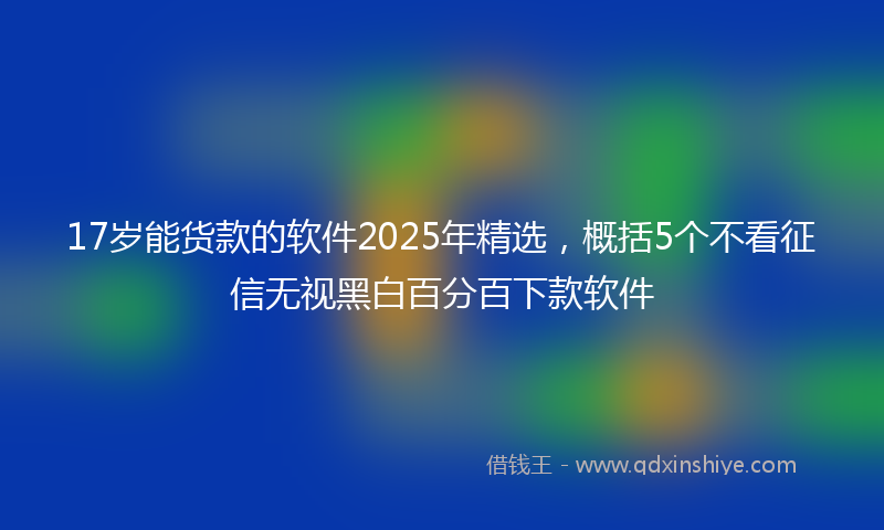 17岁能货款的软件2025年精选，概括5个不看征信无视黑白百分百下款软件