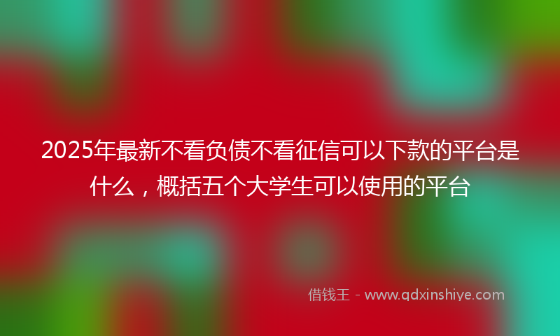 2025年最新不看负债不看征信可以下款的平台是什么，概括五个大学生可以使用的平台