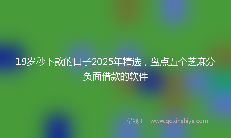 19岁秒下款的口子2025年精选，盘点五个芝麻分负面借款的软件