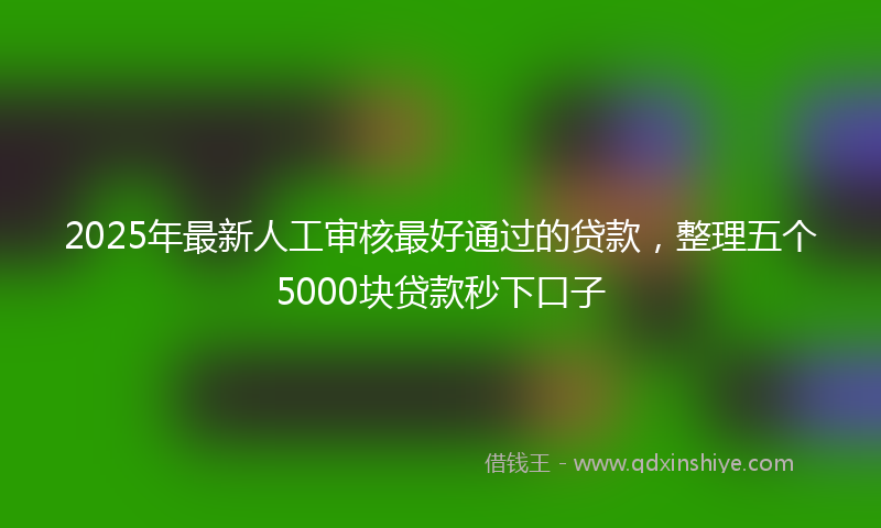 2025年最新人工审核最好通过的贷款，整理五个5000块贷款秒下口子