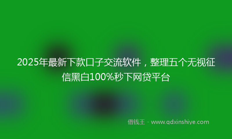 2025年最新下款口子交流软件，整理五个无视征信黑白100%秒下网贷平台