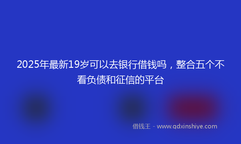 2025年最新19岁可以去银行借钱吗，整合五个不看负债和征信的平台