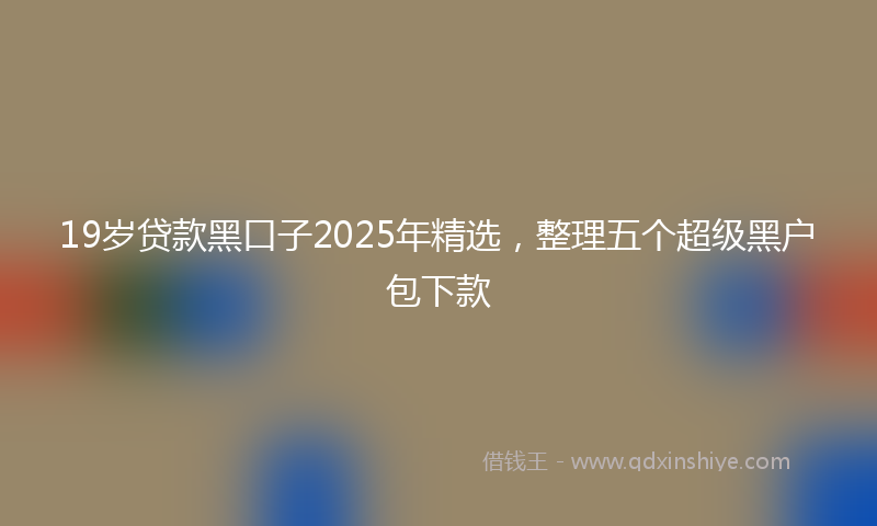19岁贷款黑口子2025年精选，整理五个超级黑户包下款