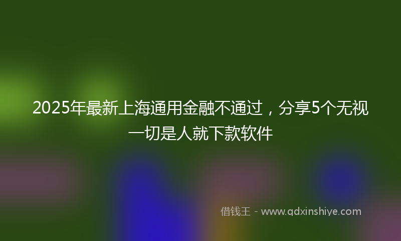 2025年最新上海通用金融不通过，分享5个无视一切是人就下款软件