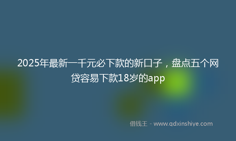 2025年最新一千元必下款的新口子，盘点五个网贷容易下款18岁的app