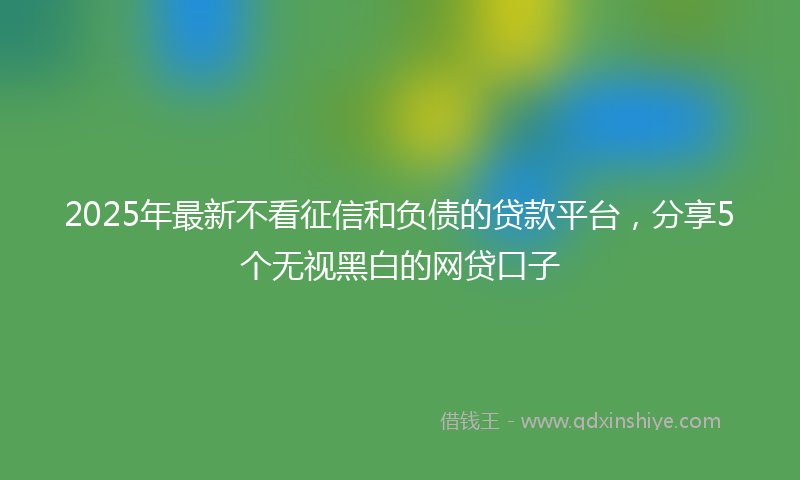 2025年最新不看征信和负债的贷款平台，分享5个无视黑白的网贷口子