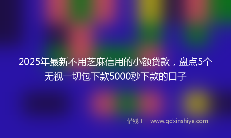 2025年最新不用芝麻信用的小额贷款，盘点5个无视一切包下款5000秒下款的口子