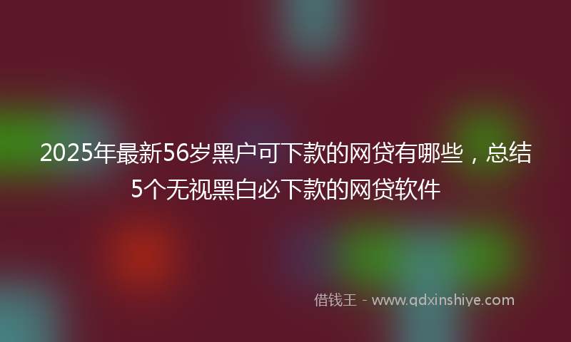 2025年最新56岁黑户可下款的网贷有哪些，总结5个无视黑白必下款的网贷软件