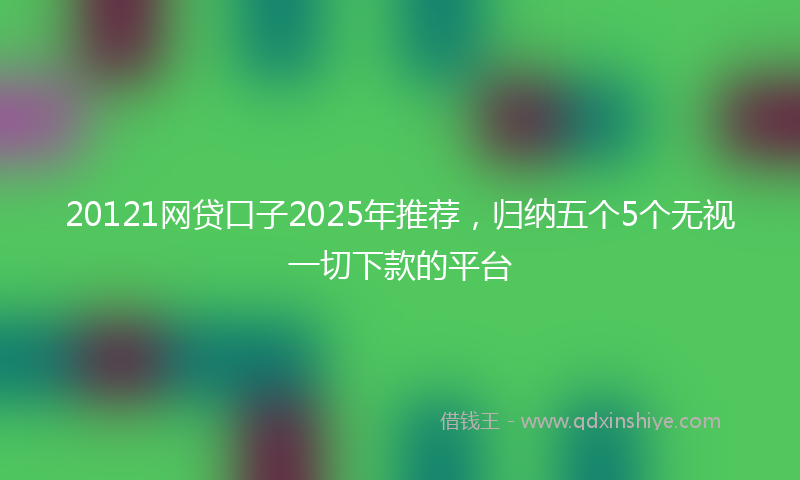 20121网贷口子2025年推荐，归纳五个5个无视一切下款的平台