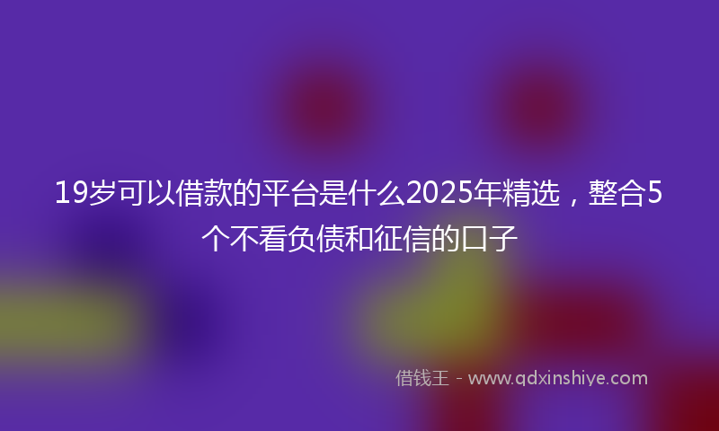 19岁可以借款的平台是什么2025年精选，整合5个不看负债和征信的口子