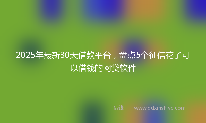 2025年最新30天借款平台，盘点5个征信花了可以借钱的网贷软件
