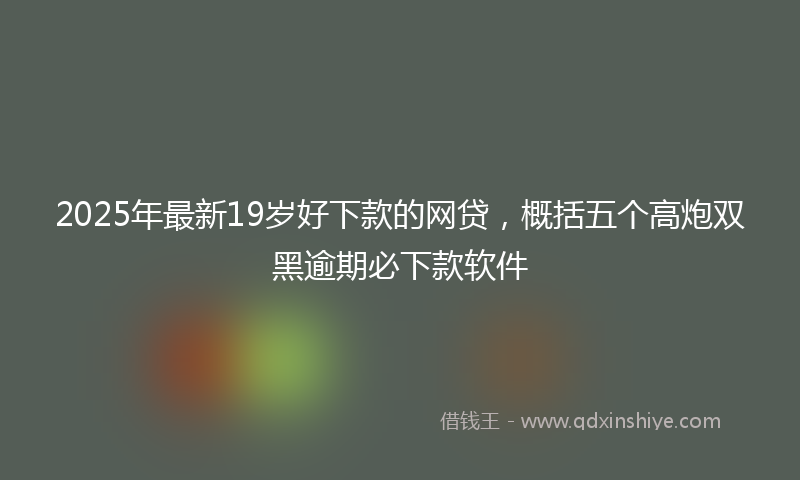 2025年最新19岁好下款的网贷，概括五个高炮双黑逾期必下款软件