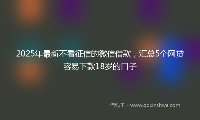 2025年最新不看征信的微信借款，汇总5个网贷容易下款18岁的口子