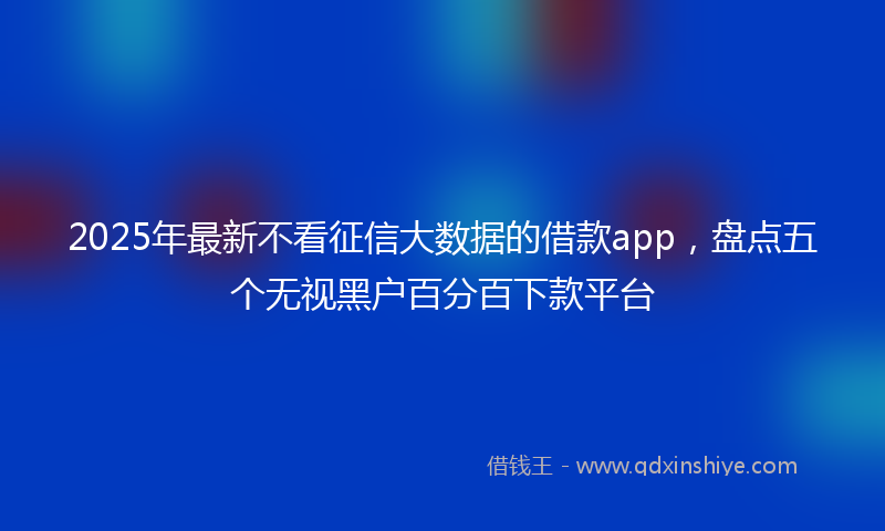 2025年最新不看征信大数据的借款app，盘点五个无视黑户百分百下款平台