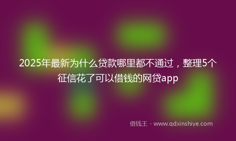 2025年最新为什么贷款哪里都不通过，整理5个征信花了可以借钱的网贷app
