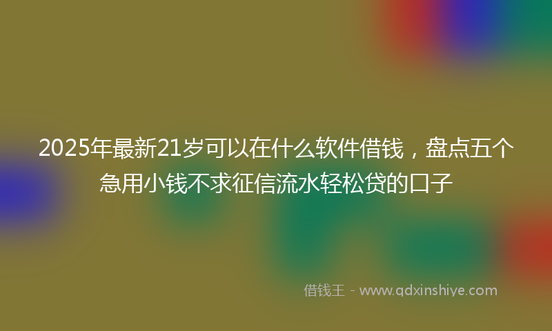 2025年最新21岁可以在什么软件借钱，盘点五个急用小钱不求征信流水轻松贷的口子