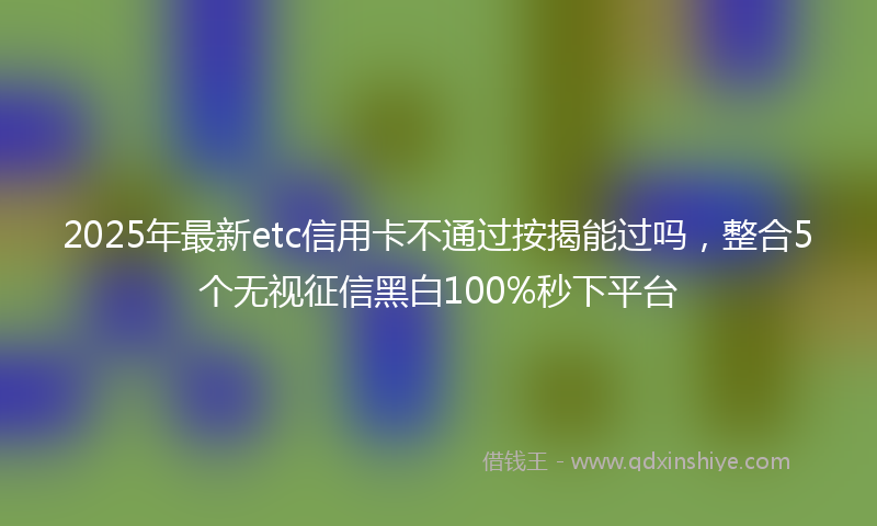 2025年最新etc信用卡不通过按揭能过吗，整合5个无视征信黑白100%秒下平台