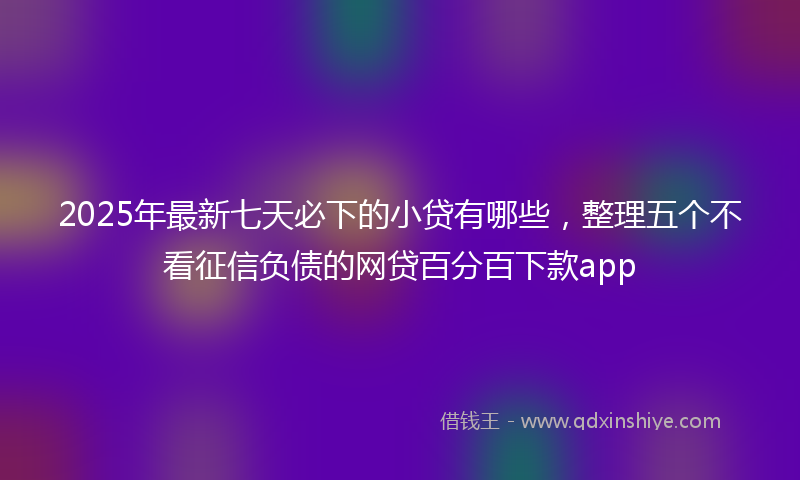2025年最新七天必下的小贷有哪些，整理五个不看征信负债的网贷百分百下款app