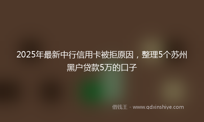 2025年最新中行信用卡被拒原因，整理5个苏州黑户贷款5万的口子