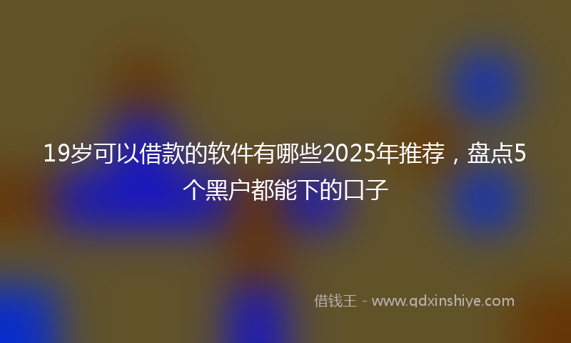 19岁可以借款的软件有哪些2025年推荐，盘点5个黑户都能下的口子