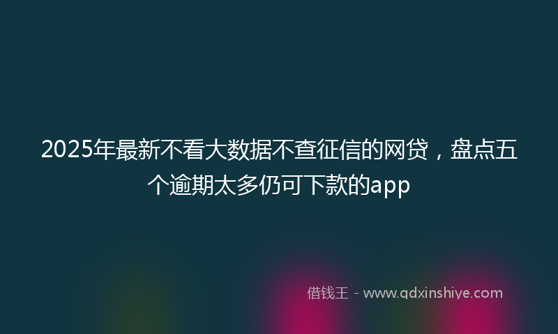 2025年最新不看大数据不查征信的网贷，盘点五个逾期太多仍可下款的app