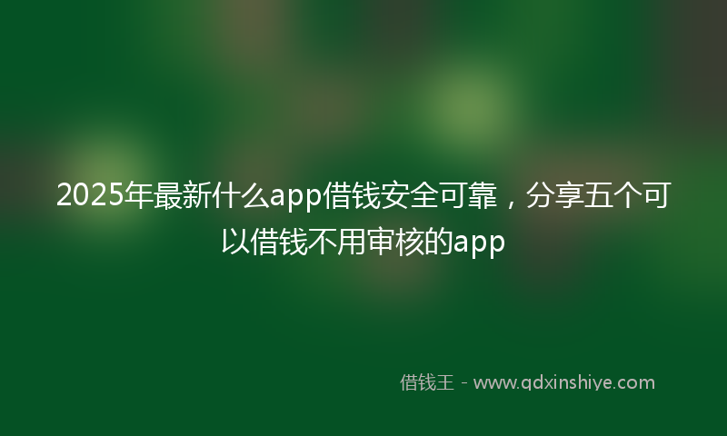 2025年最新什么app借钱安全可靠，分享五个可以借钱不用审核的app