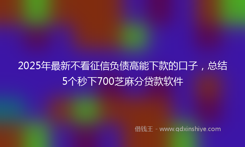 2025年最新不看征信负债高能下款的口子，总结5个秒下700芝麻分贷款软件