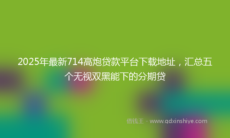 2025年最新714高炮贷款平台下载地址，汇总五个无视双黑能下的分期贷